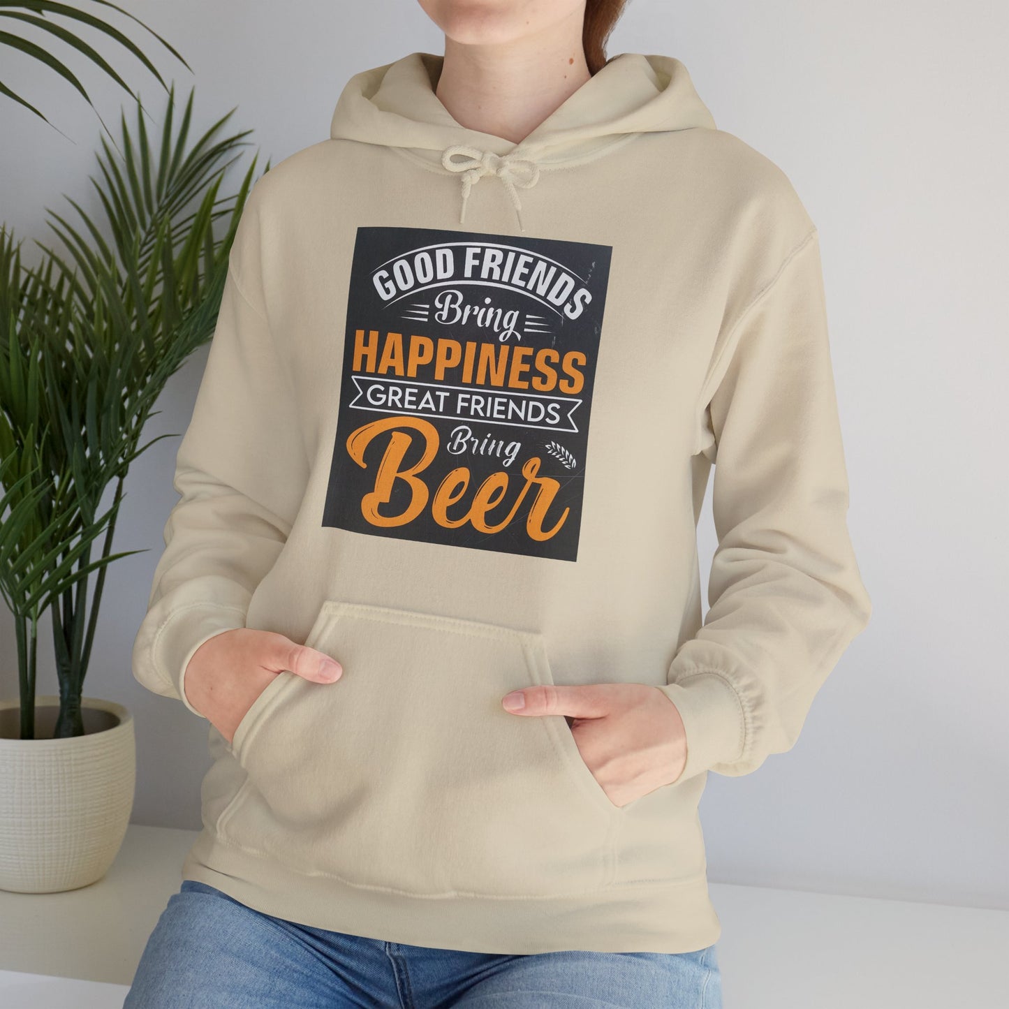 Good Friends Sweatshirt: Cozy Hoodie for Beer Lovers, Friendship Gift, Party Wear, Casual Style, Unisex Apparel