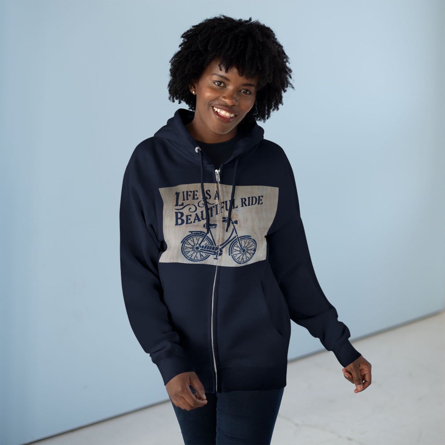 Life is a Beautiful Ride Unisex Zip Hoodie | Casual Comfort for Cyclists