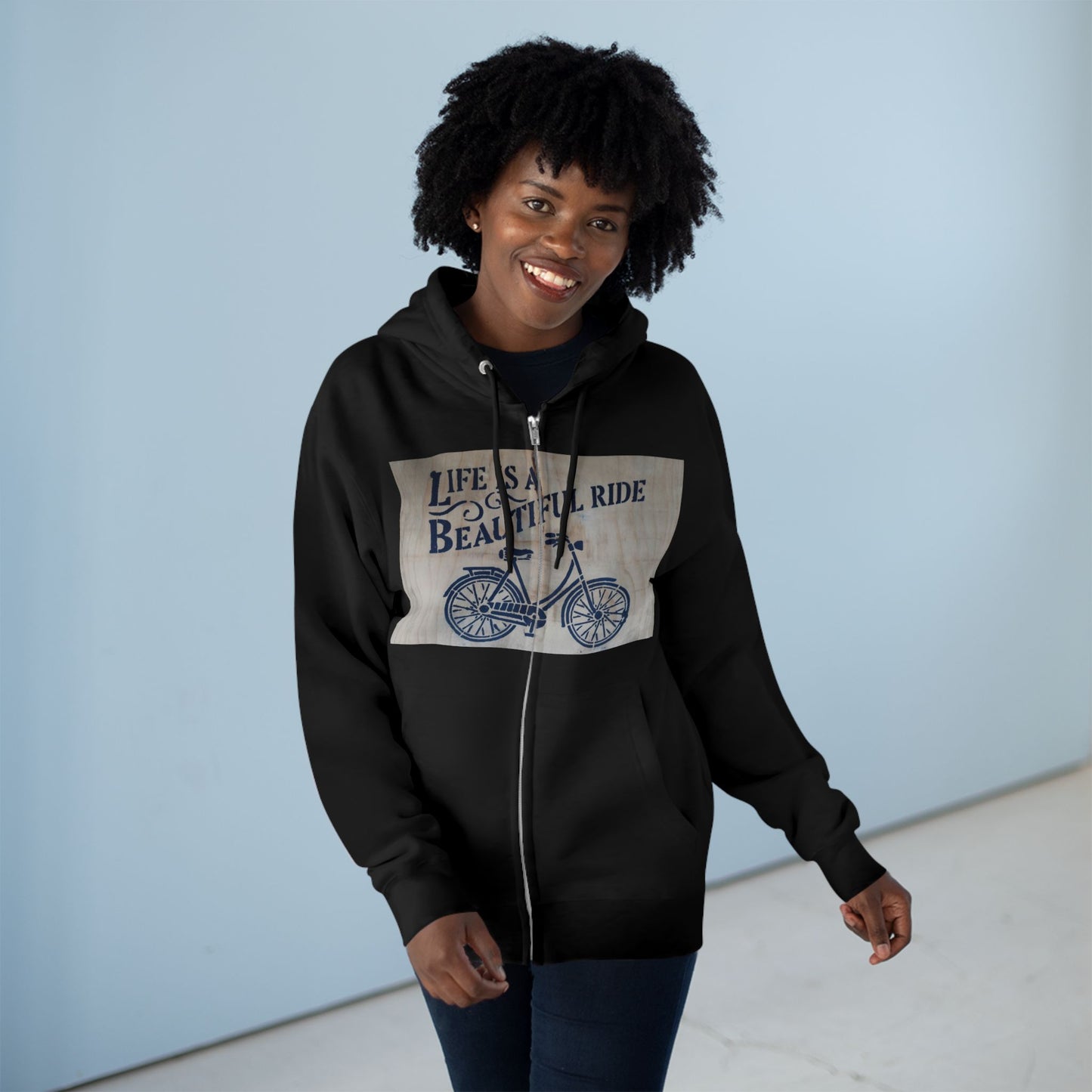 Life is a Beautiful Ride Unisex Zip Hoodie | Casual Comfort for Cyclists