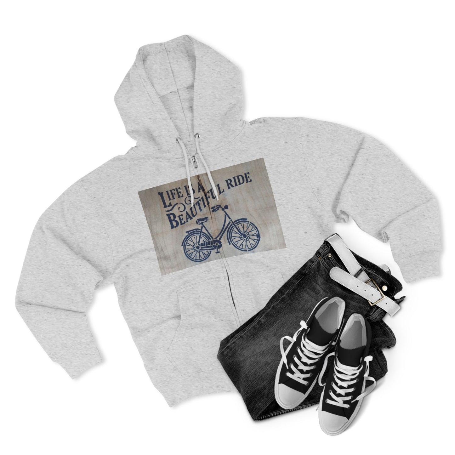 Life is a Beautiful Ride Unisex Zip Hoodie | Casual Comfort for Cyclists