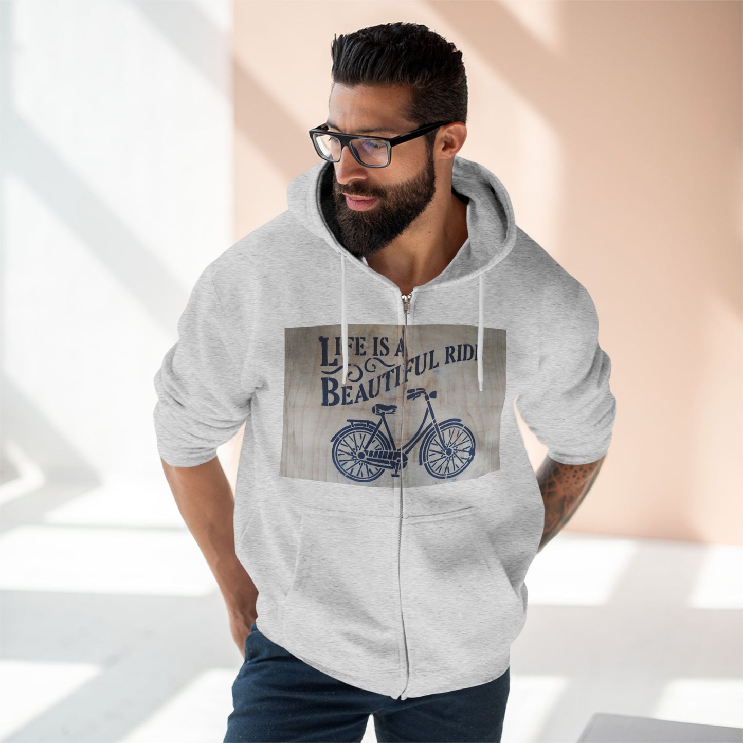 Life is a Beautiful Ride Unisex Zip Hoodie | Casual Comfort for Cyclists