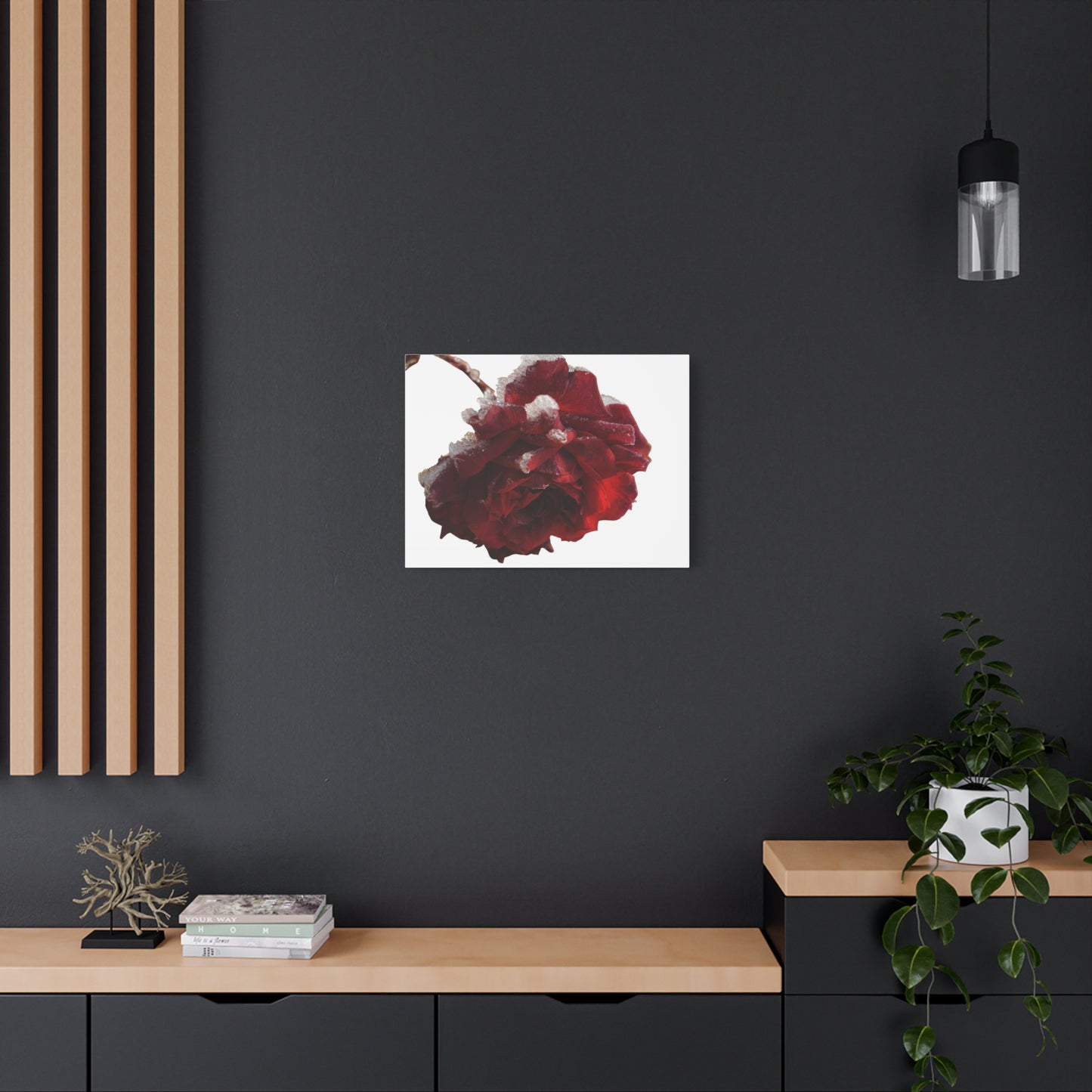 Stretched Canvas Art Print, Elegant Red Rose Wall Decor, Floral Home Decor, Gift for Her, Nature Wall Art, Wedding Decoration