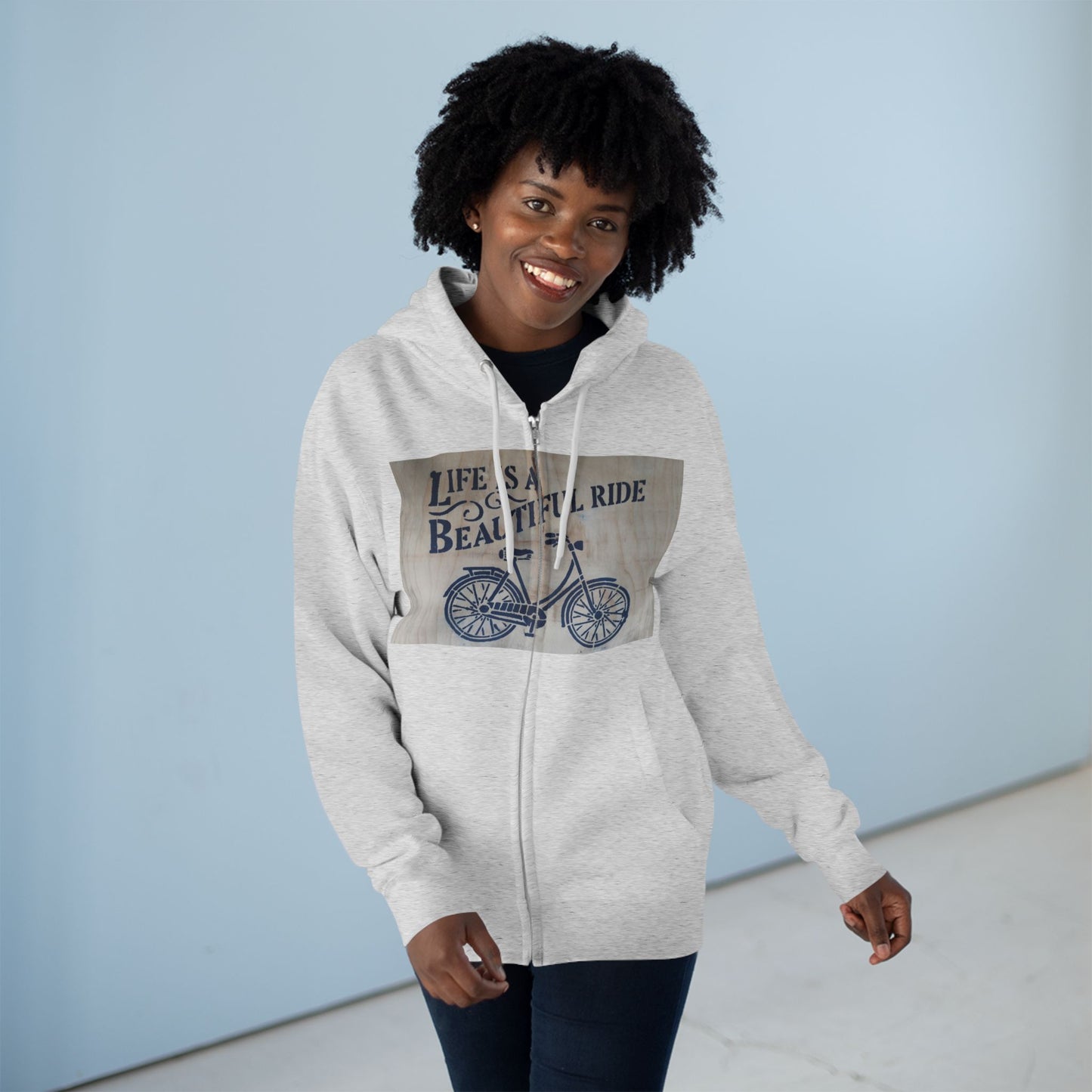 Life is a Beautiful Ride Unisex Zip Hoodie | Casual Comfort for Cyclists