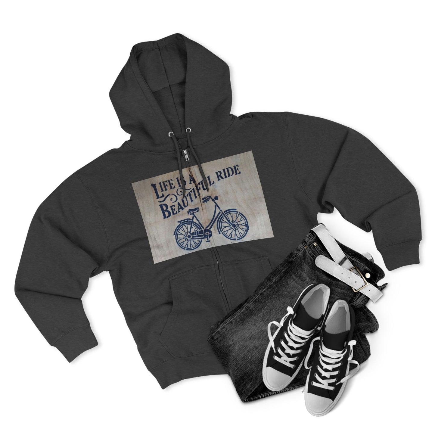 Life is a Beautiful Ride Unisex Zip Hoodie | Casual Comfort for Cyclists