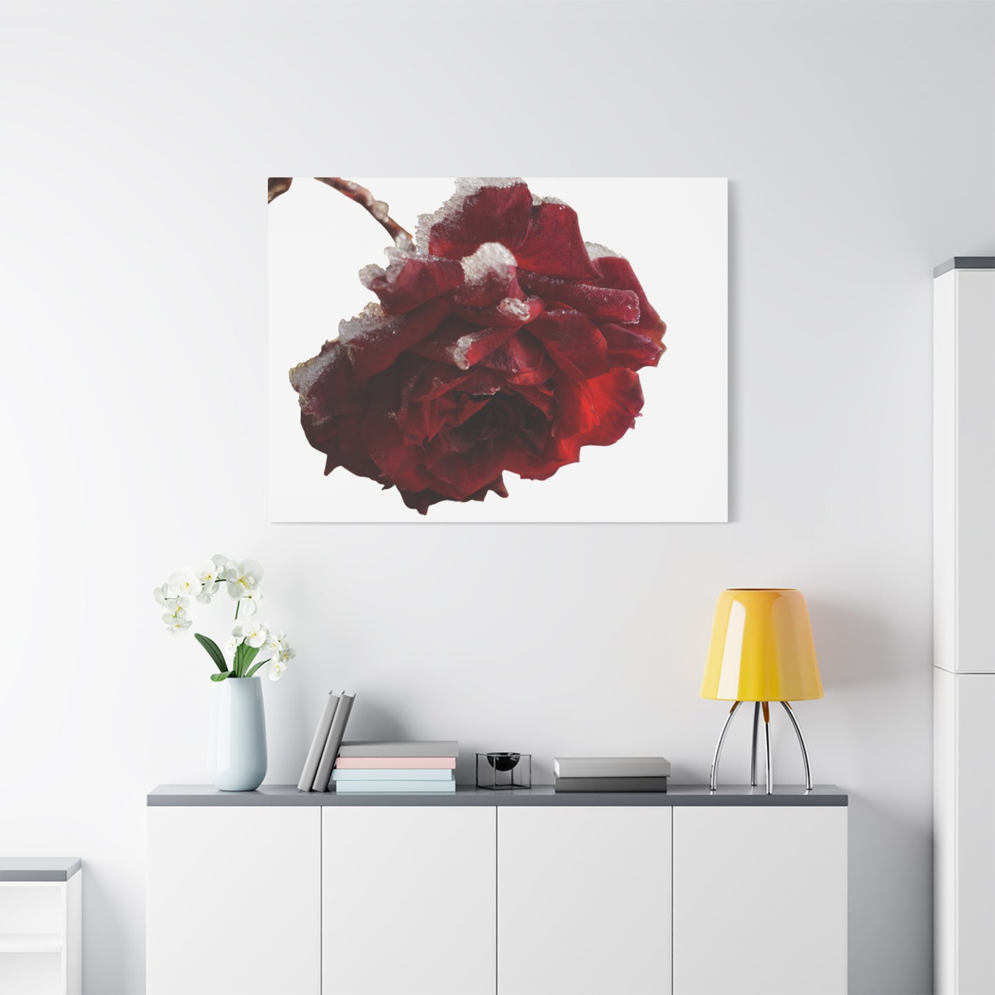 Stretched Canvas Art Print, Elegant Red Rose Wall Decor, Floral Home Decor, Gift for Her, Nature Wall Art, Wedding Decoration