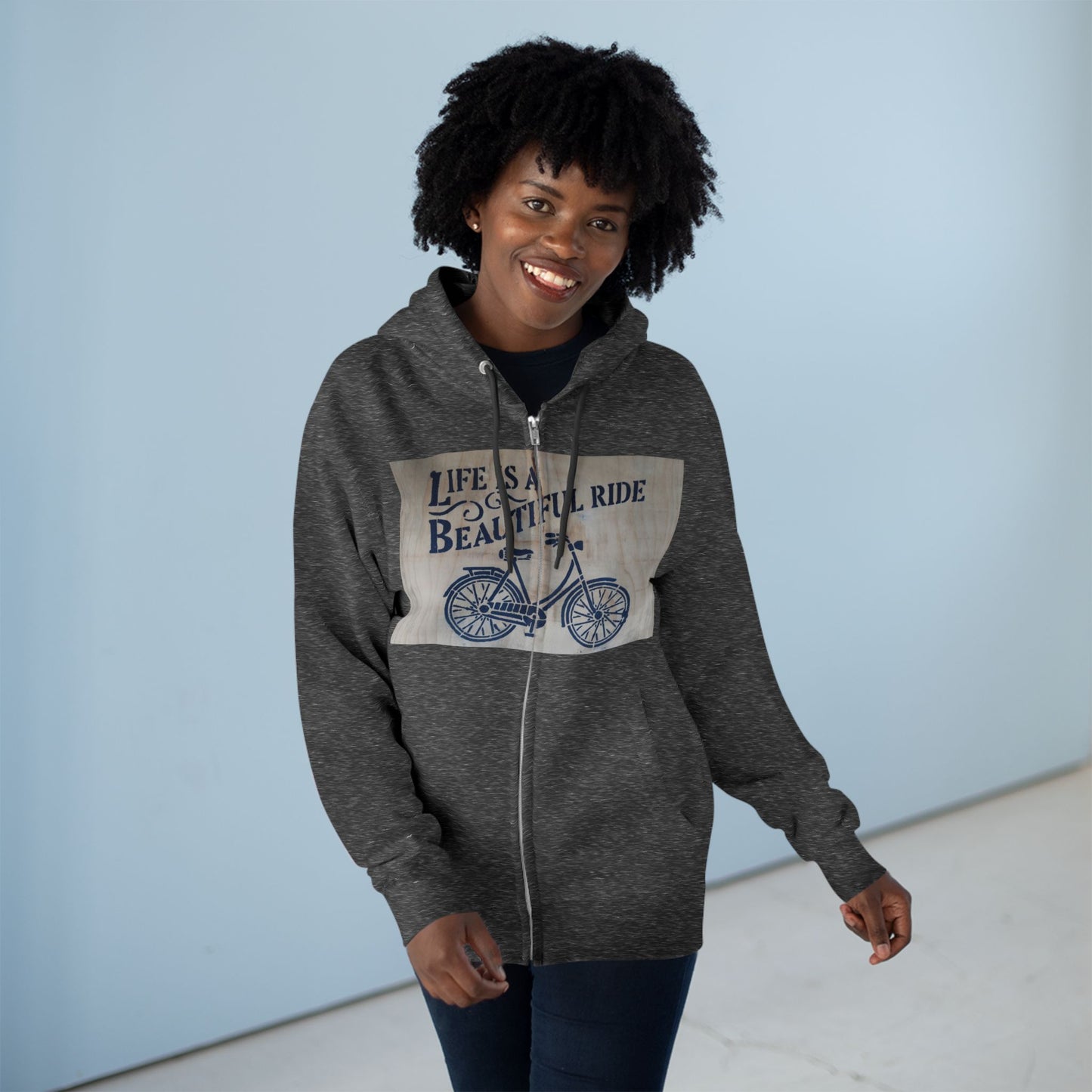 Life is a Beautiful Ride Unisex Zip Hoodie | Casual Comfort for Cyclists