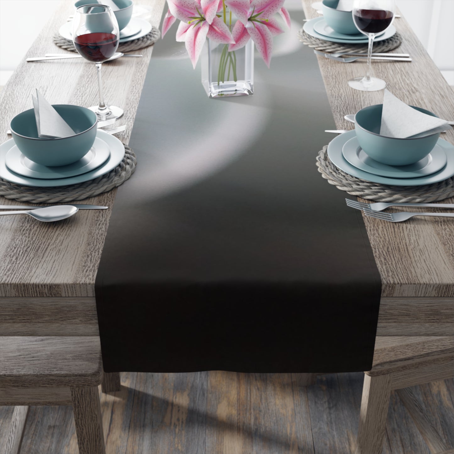 Elegant Pink Moonstone Succulent Table Runner for Stylish Dining