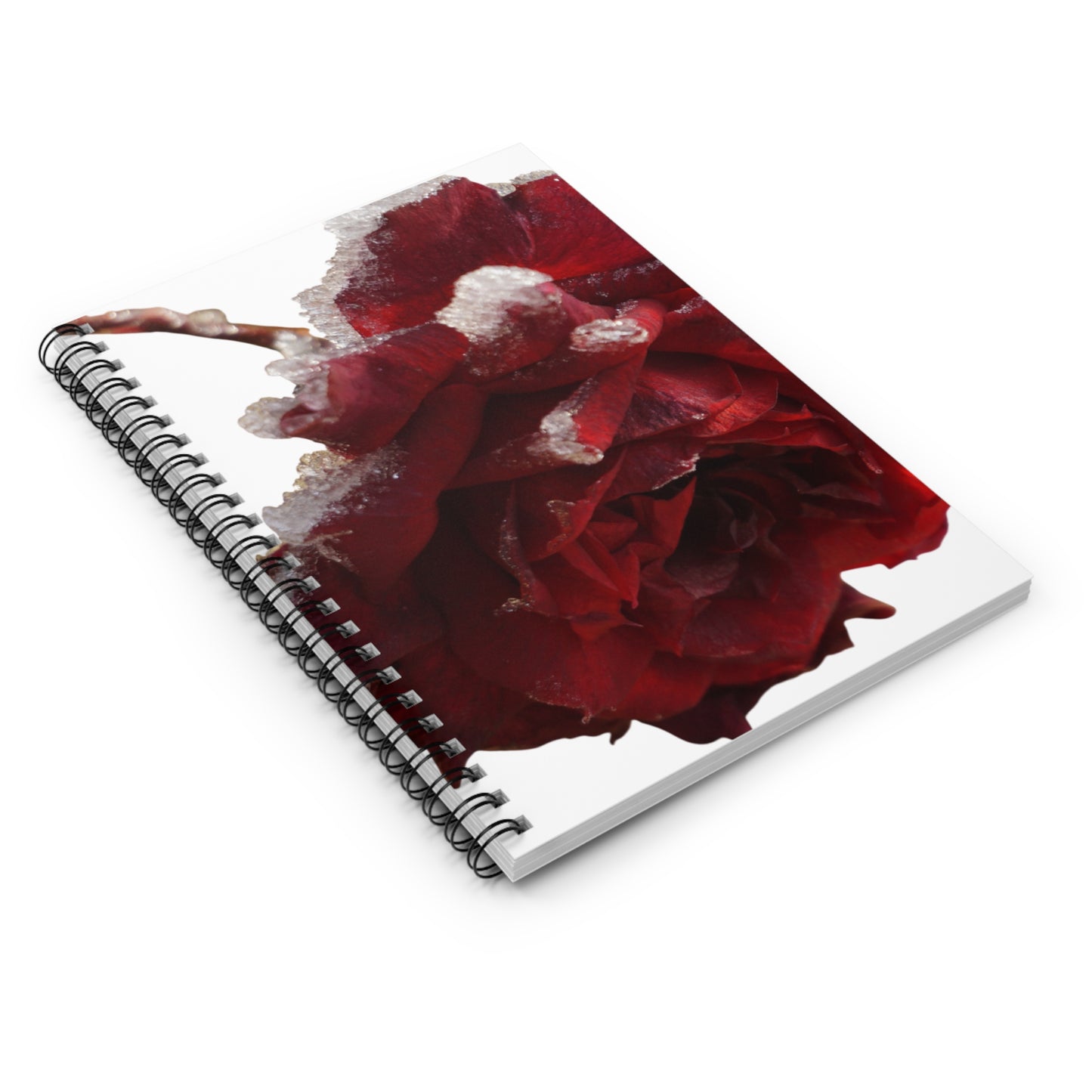 Elegant Floral Spiral Notebook - Ruled Lines, Red Rose Journal, Gift for Writers, School Supplies, Unique Stationery Ideas, Perfect for