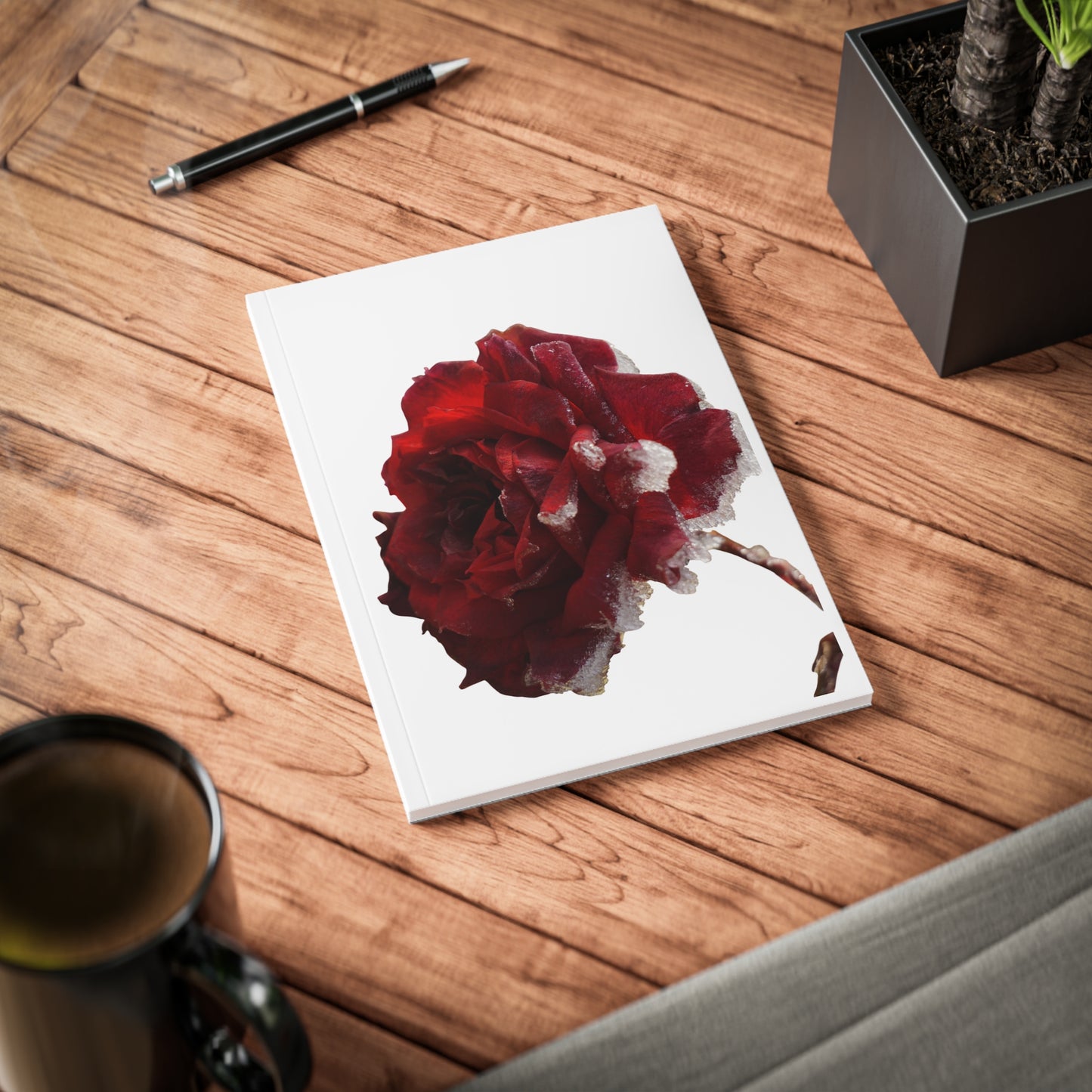 Romantic A5 Softcover Notebook - Love & Rose Design