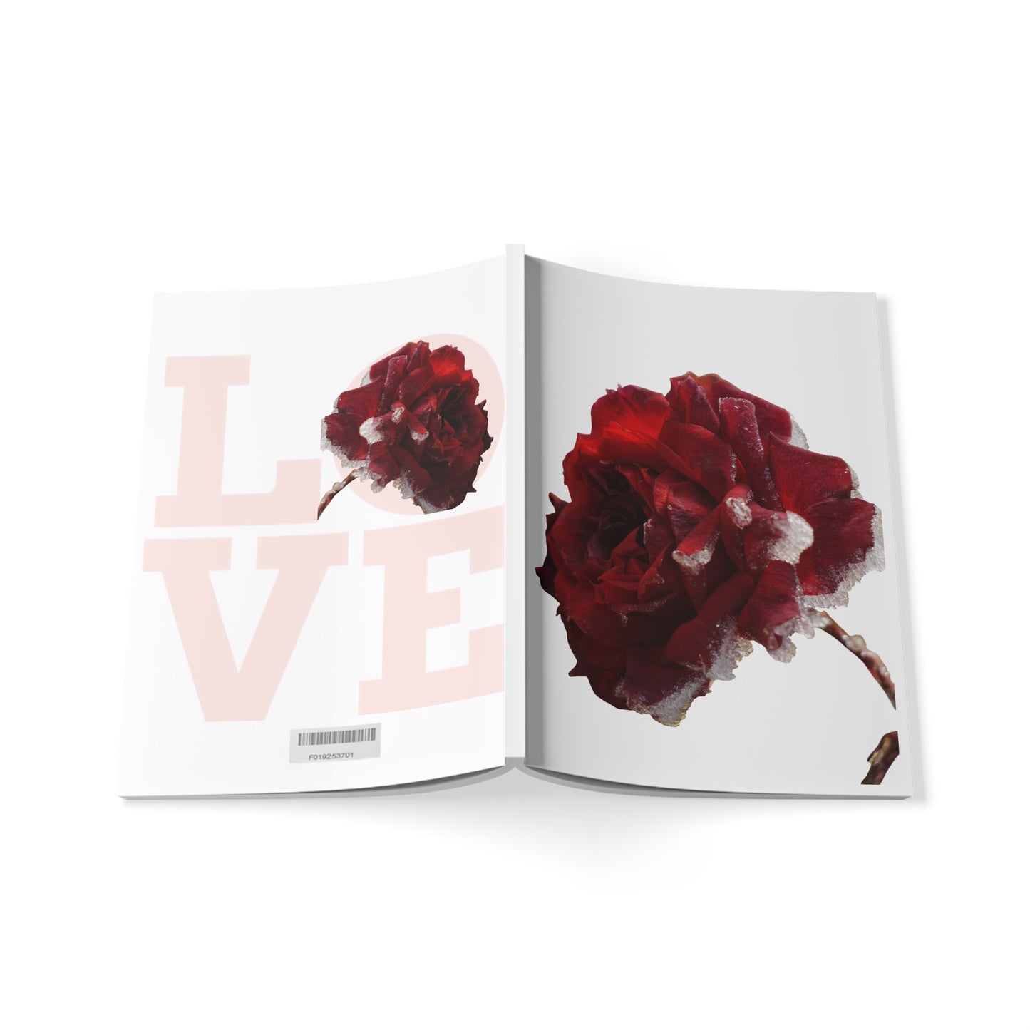 Romantic A5 Softcover Notebook - Love & Rose Design