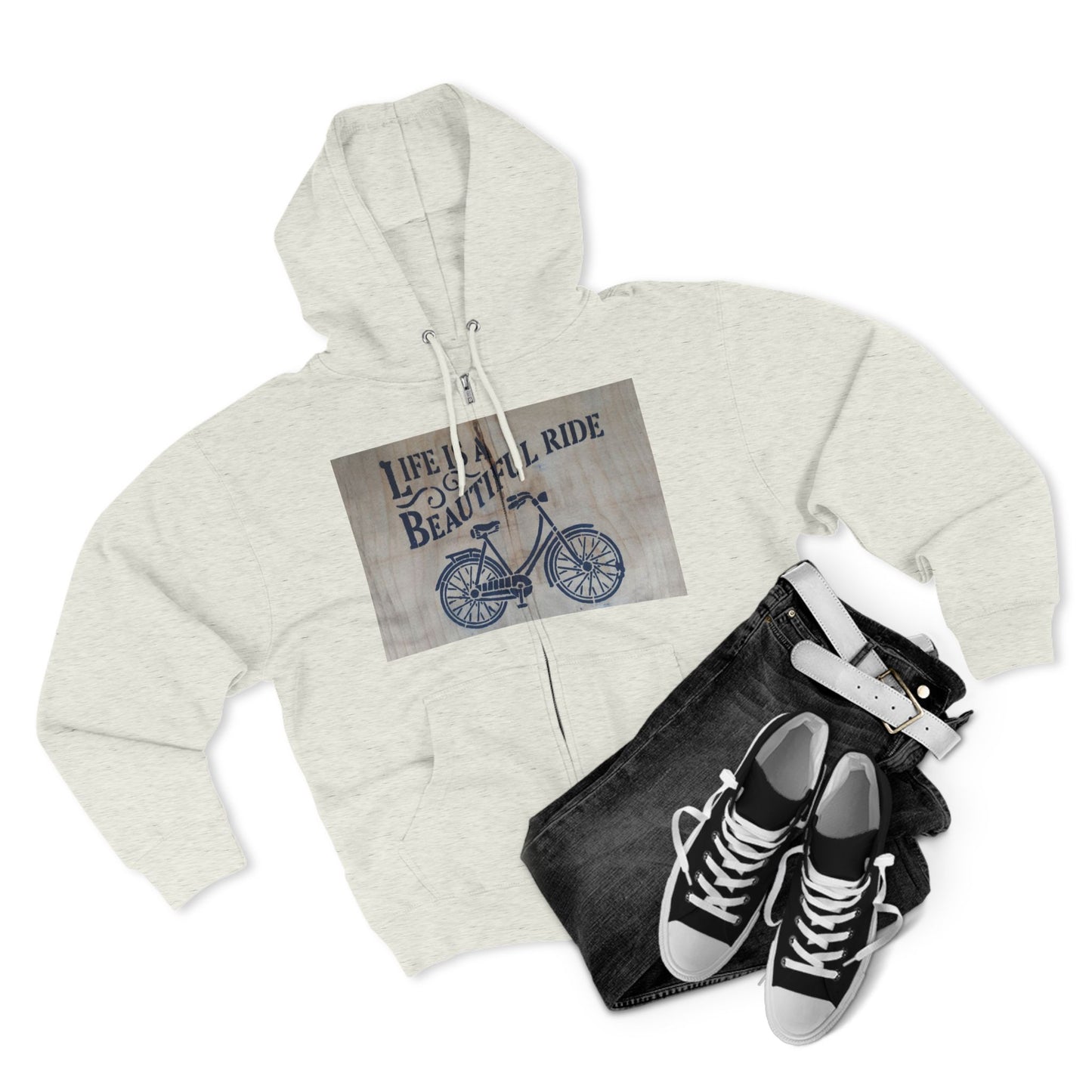 Life is a Beautiful Ride Unisex Zip Hoodie | Casual Comfort for Cyclists