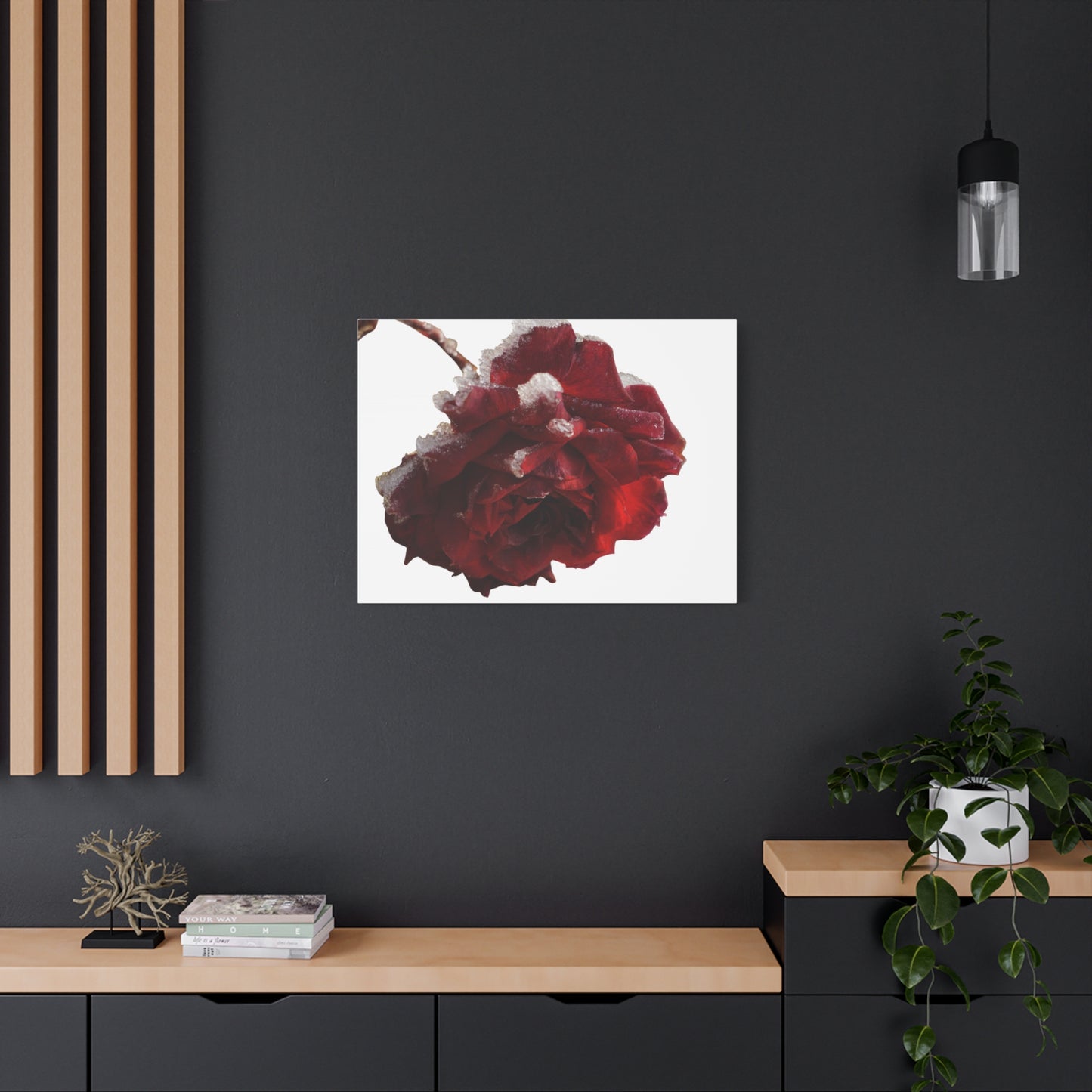 Stretched Canvas Art Print, Elegant Red Rose Wall Decor, Floral Home Decor, Gift for Her, Nature Wall Art, Wedding Decoration