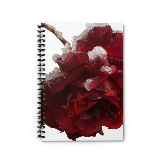 Elegant Floral Spiral Notebook - Ruled Lines, Red Rose Journal, Gift for Writers, School Supplies, Unique Stationery Ideas, Perfect for