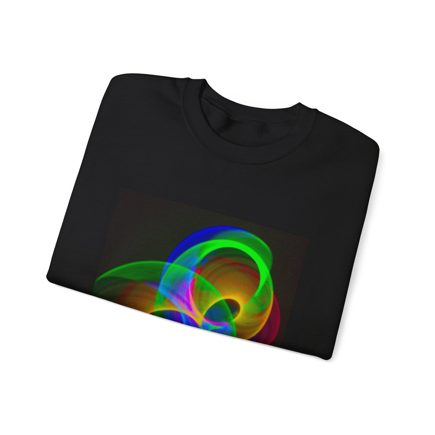 Vibrant Neon Swirl Nonfigurative logo Unisex Heavy Blend™ Crewneck Sweatshirt