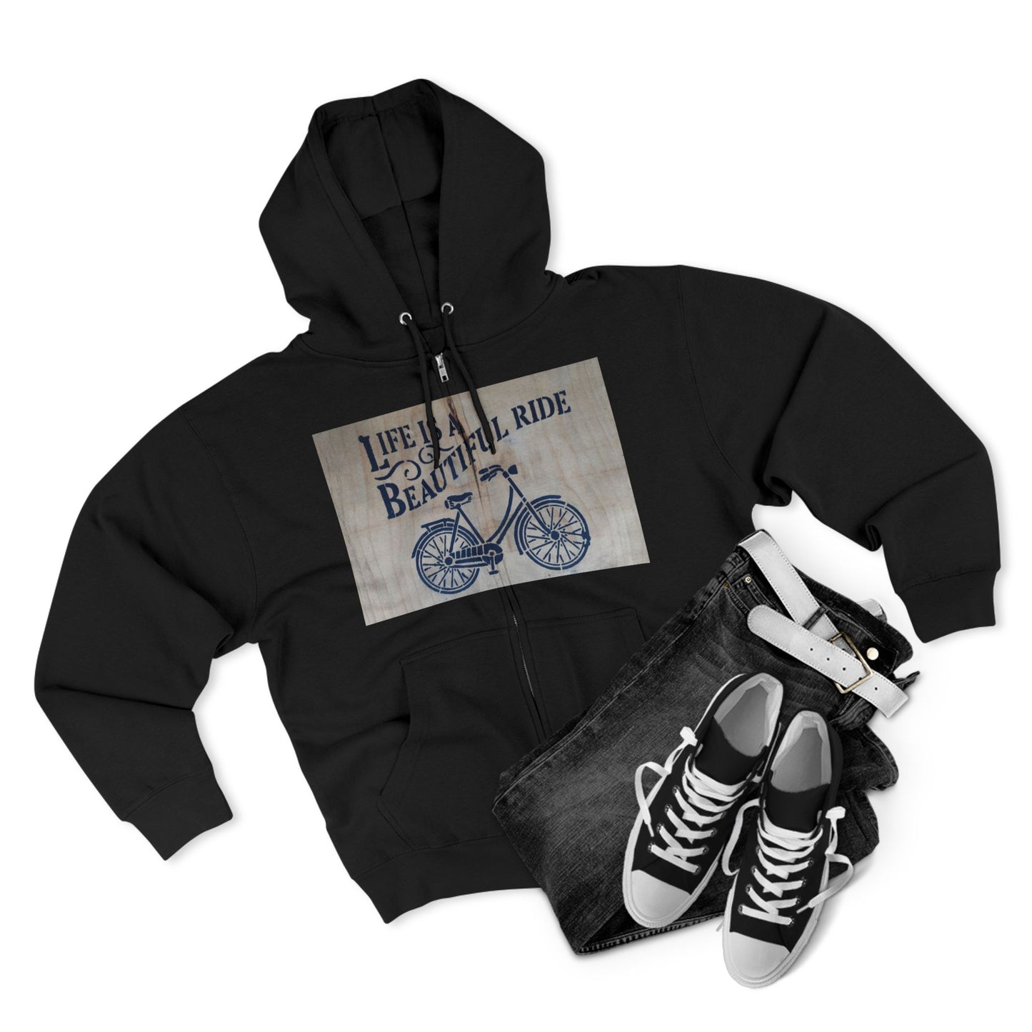 Life is a Beautiful Ride Unisex Zip Hoodie | Casual Comfort for Cyclists