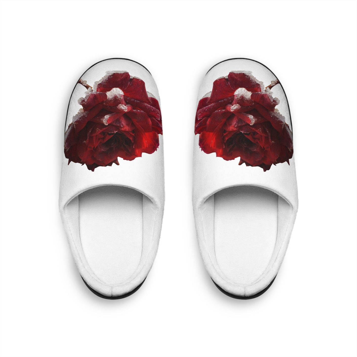 Elegant Rose Women's Indoor Slippers - Cozy Floral House Shoes, Gift for Her, Relaxation, Home Comfort