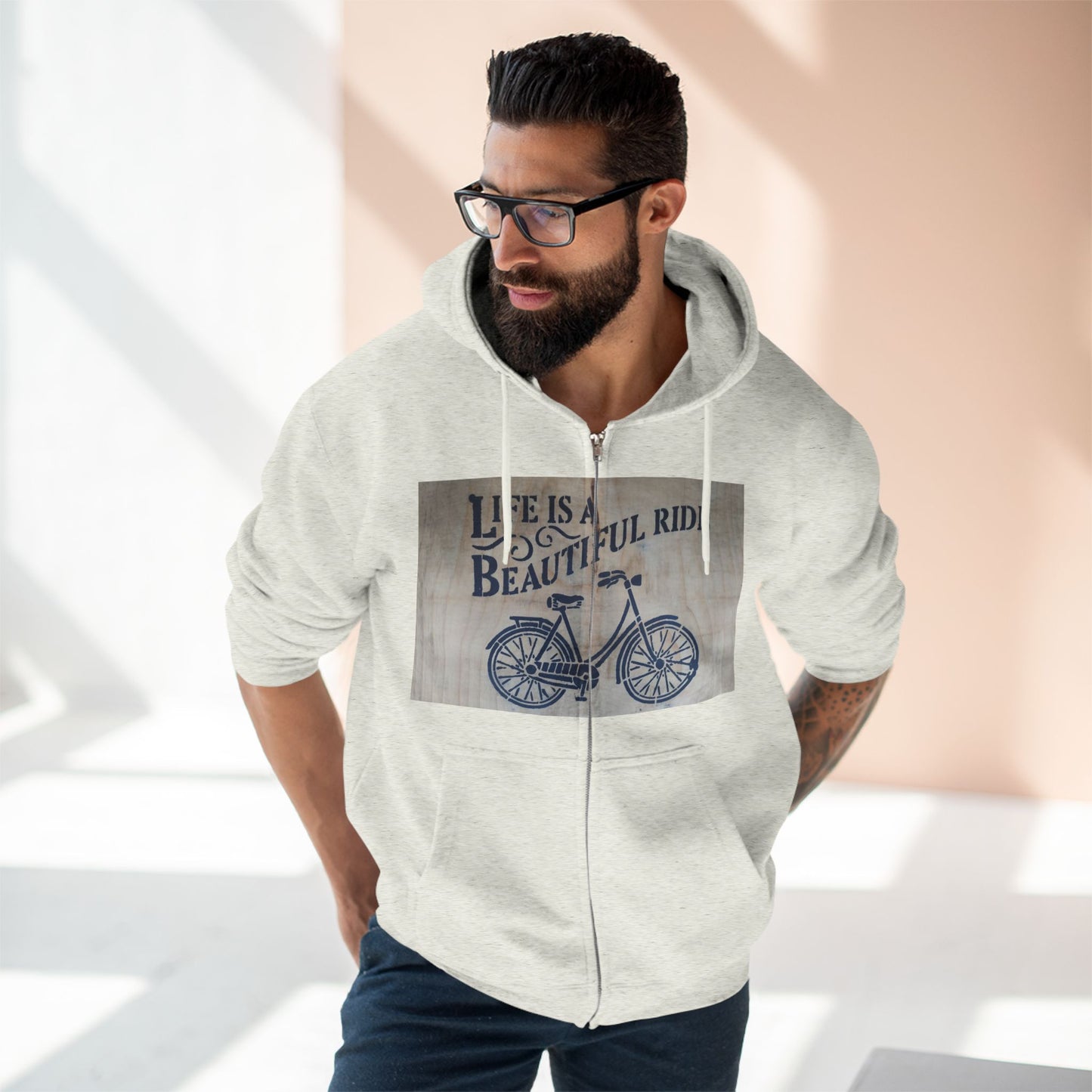 Life is a Beautiful Ride Unisex Zip Hoodie | Casual Comfort for Cyclists