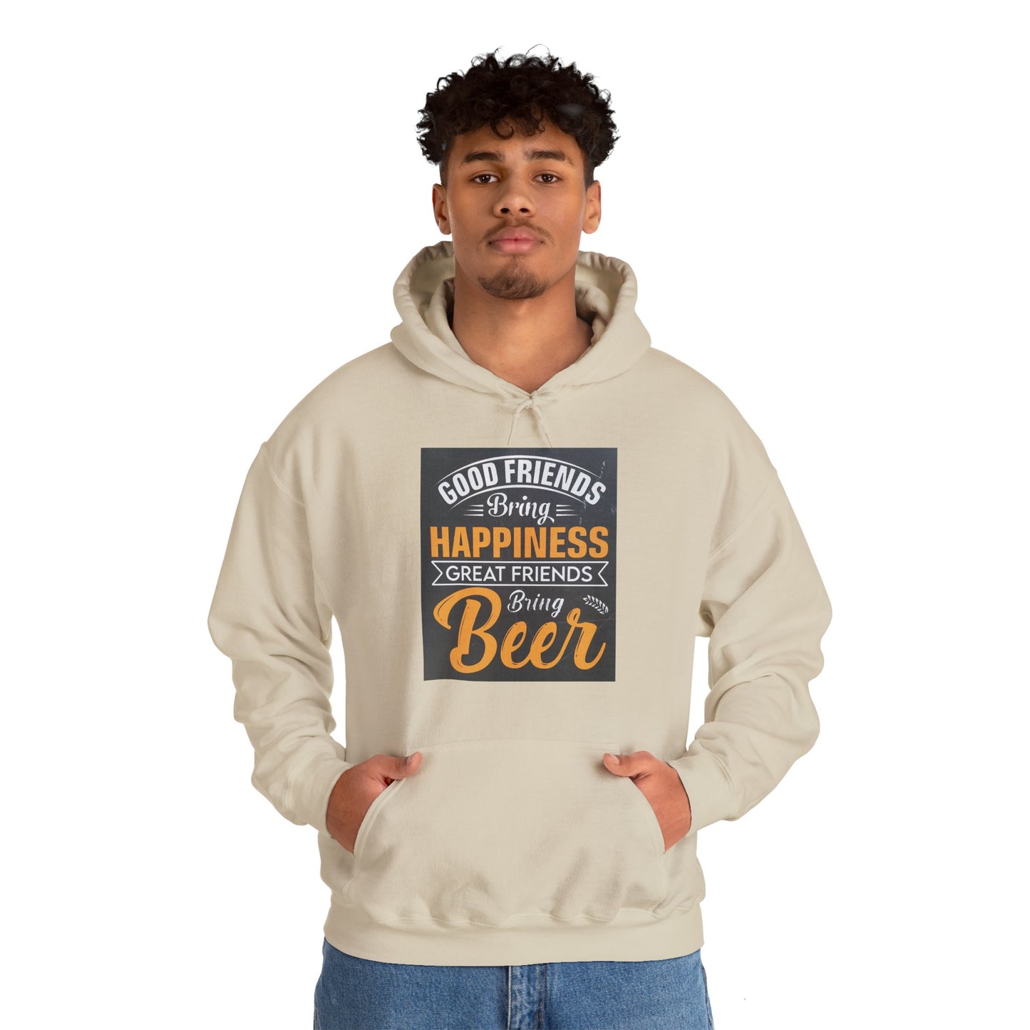 Good Friends Sweatshirt: Cozy Hoodie for Beer Lovers, Friendship Gift, Party Wear, Casual Style, Unisex Apparel