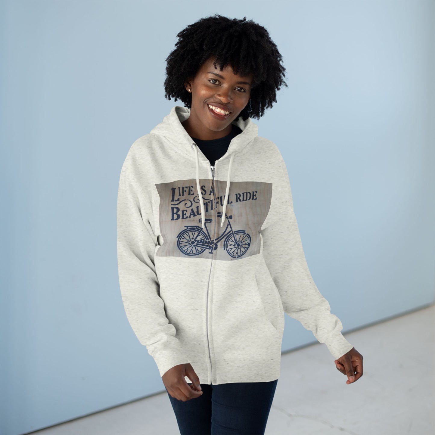 Life is a Beautiful Ride Unisex Zip Hoodie | Casual Comfort for Cyclists