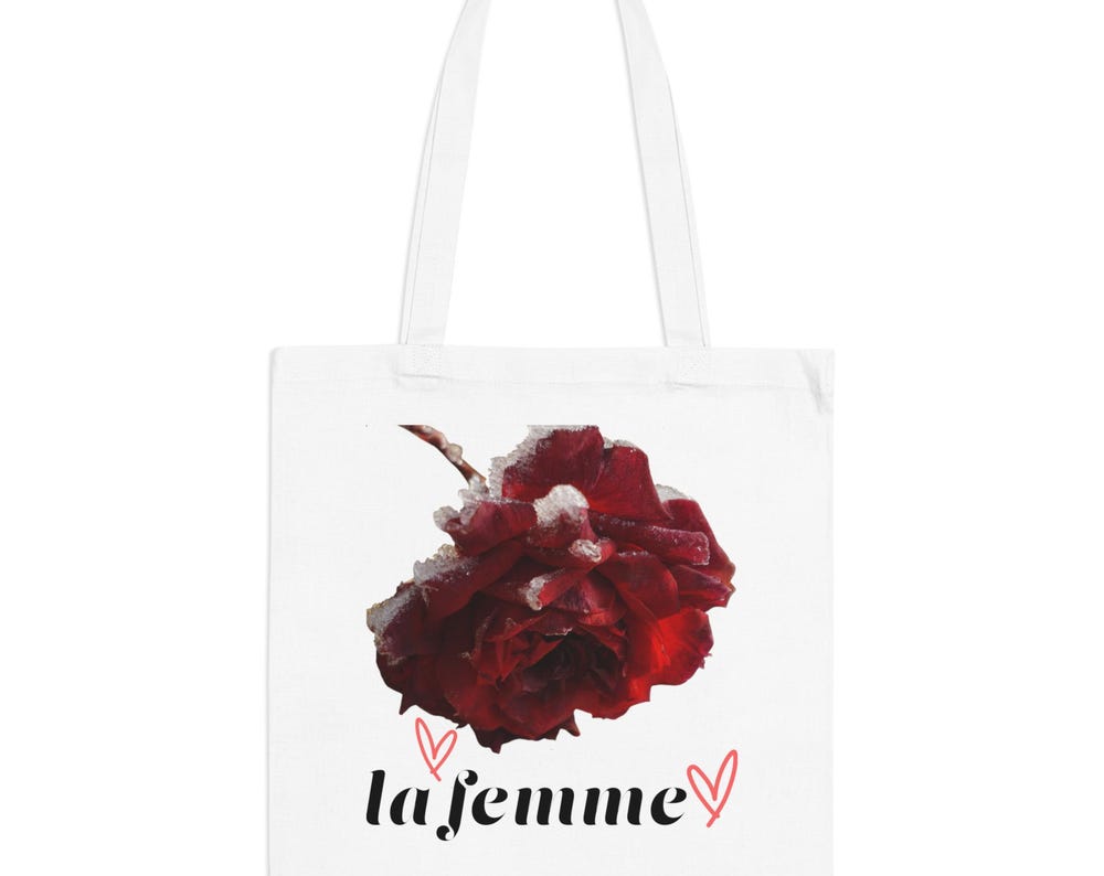 La Femme Red Rose Tote Bag